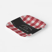 カントリー素朴レッドジンガム黒い黒板 ペーパープレート (傾斜あり)