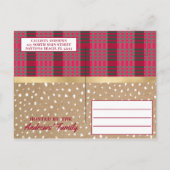 カントリー素朴レッドトラックフランネルクリスマスパーティー インビテーションポストカード (裏面)