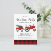 カントリー素朴レッドバッファロープレイドクリスマスパーティー ポストカード (スタンド正面)