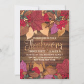 カントリー素朴レッドブラウン紅葉感謝祭 招待状 (正面)