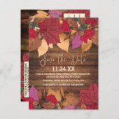 カントリー素朴レッドブラウン紅葉感謝祭 案内ポストカード (正面/裏面)