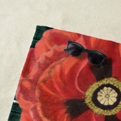 カントリー素朴レッドポピー茶色のウッドビーチタオル ビーチタオル (インサイチュ)