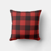 カントリー素朴レッド&ブラックフランネルパパベアー クッション (裏面)