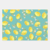 カントリー素朴レモン&シーグリーン ラッピングペーパーシート (正面3)