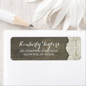 カントリー素朴レースとウッド結婚ズ ラベル (インサイチュ)