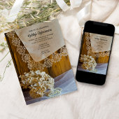 カントリー素朴レースキンセアニラパーティの招待状 招待状