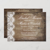 カントリー素朴レースブライダルシャワー招待状はがき インビテーションポストカード (正面/裏面)