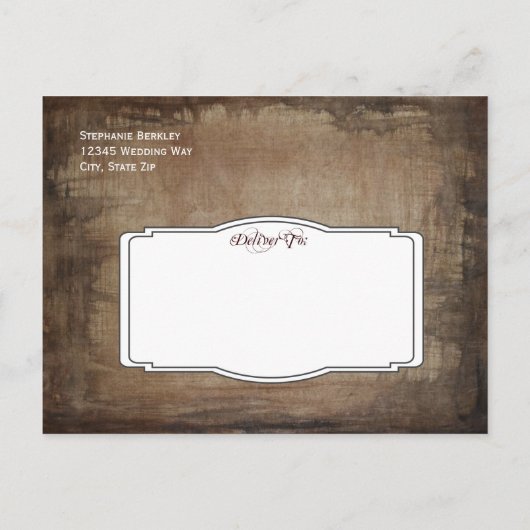 カントリー素朴レースブライダルシャワー招待状はがき インビテーションポストカード (裏面)