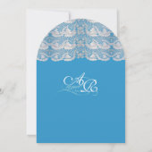 カントリー素朴レースブルー結婚式招待状 招待状 (裏面)