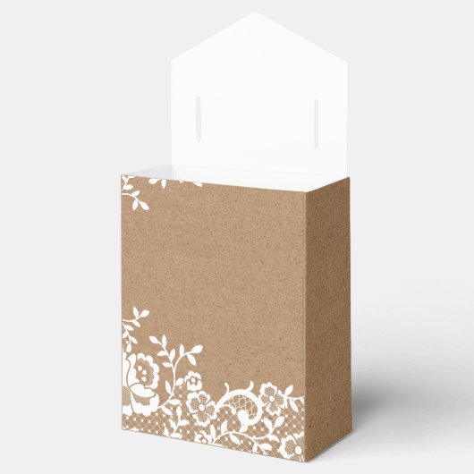 カントリー素朴レース結婚の感謝 フェイバーボックス (オープン)