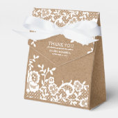 カントリー素朴レース結婚の感謝 フェイバーボックス (正面サイド)