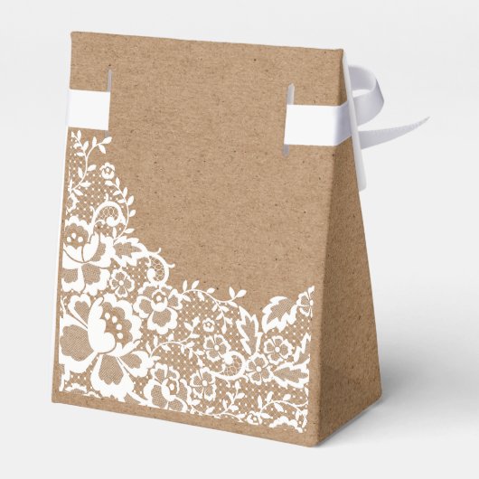 カントリー素朴レース結婚の感謝 フェイバーボックス (裏面サイド)