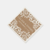 カントリー素朴レース結婚ズ スタンダードカクテルナプキン (角)