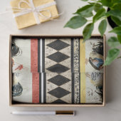 カントリー素朴ロスターズハーレクインブラックデコップページ 薄葉紙 (ギフト)