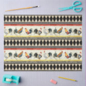 カントリー素朴ロスターズハーレクインブラックデコップページ 薄葉紙 (クラフト)