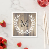 カントリー素朴ローレルズバーンウッド – パーソナライズされた スタンダードカクテルナプキン (インサイチュ)