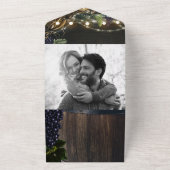 カントリー素朴ワイナリーワインバレルバ結婚ンズ オールインワン招待状 (外側)