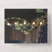 カントリー素朴ワイナリーワインバレルバ結婚ンズ オールインワン招待状 (裏面)