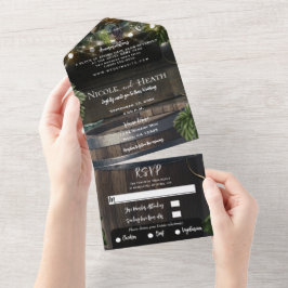 カントリー素朴ワイナリーワインバレルバ結婚ンズ オールインワン招待状