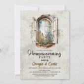 カントリー素朴ワイルドフラワー引っ越し祝いパーティーパーティー 招待状 (正面)