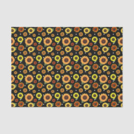 カントリー素朴ヴィンテージひまわり水玉模様プリント 薄葉紙