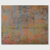 カントリー素朴ヴィンテージオレンジ色の青いテクスチャ ラッピングペーパー (フラット)