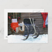 カントリー素朴ヴィンテージオールドスレイプレゼント ポストカード (正面/裏面)