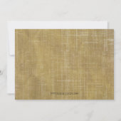 カントリー素朴ヴィンテージバーラップベビーシャワー招待状 招待状 (裏面)