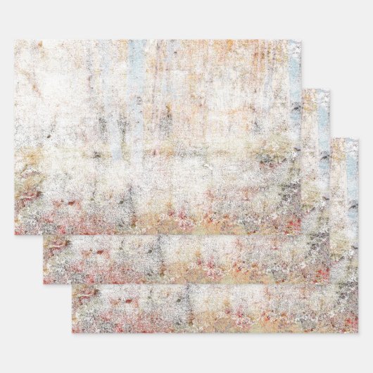 カントリー素朴ヴィンテージホワイトベージュ ラッピングペーパーシート (セット)