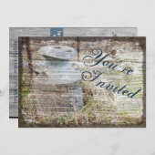 カントリー素朴ヴィンテージミルクが結婚式の招待を 招待状 (正面/裏面)