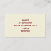 カントリー素朴ヴィンテージレッドセピアファームトラック 名刺 (裏面)