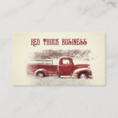カントリー素朴ヴィンテージレッドセピアファームトラック 名刺 (正面)