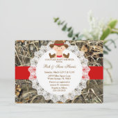 カントリー素朴ヴィンテージ迷彩柄ベビーシャワー招待状 招待状 (スタンド正面)