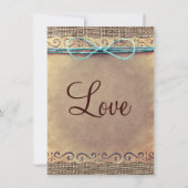 カントリー素朴ヴィンテージBurlap結婚式招待状 招待状 (裏面)