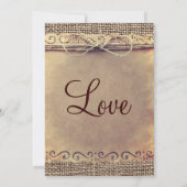 カントリー素朴ヴィンテージBurlap結婚式招待状 招待状 (裏面)