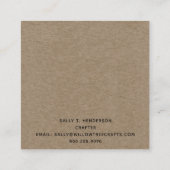 カントリー素朴初期のクラフトウィローツリー スクエア名刺 (裏面)