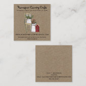 カントリー素朴初期のクラフト スクエア名刺 (正面/裏面)