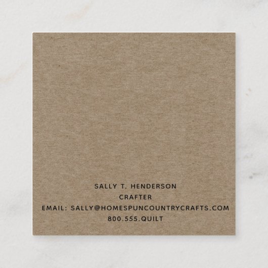 カントリー素朴初期のクラフト スクエア名刺 (裏面)