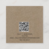 カントリー素朴初期のクラフト スクエア名刺 (裏面)