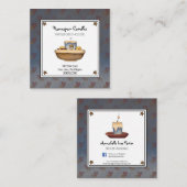 カントリー素朴初期のグラビーキャンドル&スターズ スクエア名刺 (正面/裏面)