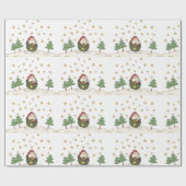 カントリー素朴初期のサンタとスターズクリスマス ラッピングペーパー (フラット)