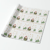 カントリー素朴初期のサンタとスターズクリスマス ラッピングペーパー (アンロールド)