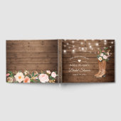 カントリー素朴女性のカーボーイブーツフローラブライダルシャワー ゲストブック (全面)