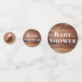 カントリー素朴女性のカーボーイブーツ&ハットベビーシャワー コンフェッティ (裏面)