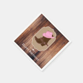 カントリー素朴女性のカーボーイブーツ&ハット | カスタマイズ スタンダードカクテルナプキン (角)