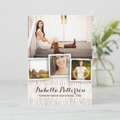 カントリー素朴木目卒業招待状 招待状 (スタンド正面)