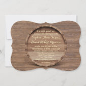 カントリー素朴木製バレル結婚式招待状 招待状 (正面)