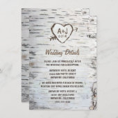 カントリー素朴樺の木ツリーバーク結婚ズ エンクロージャーカード (正面/裏面)