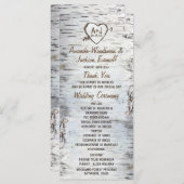 カントリー素朴樺の木ツリーバーク結婚式 プログラム (正面/裏面)