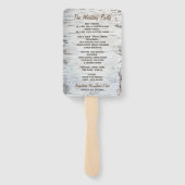 カントリー素朴樺の木ツリーバーク結婚式 プログラム ハンドファン (裏面)